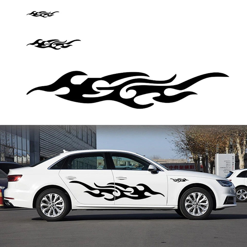 Juego de calcomanías adhesivas de coche pegatina de llama de fuego puerta lateral camión parachoques ventana giratoria Foto 2 de 4