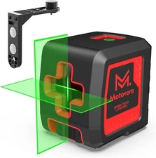 Motovera 100ft Laser Level - Green Cross 2 Line - 4 Brightness - Waterproof