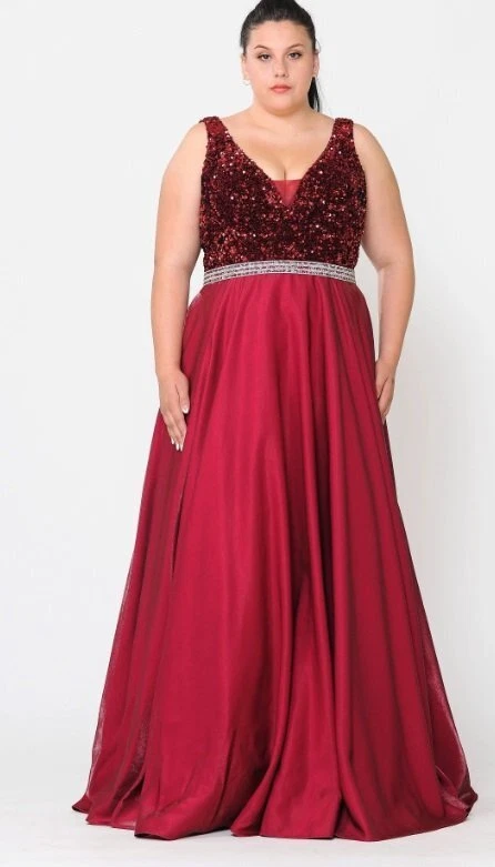 Burgundy Red Plus Size Prom Pageant Gala Gown Dress sz 18W eBay
