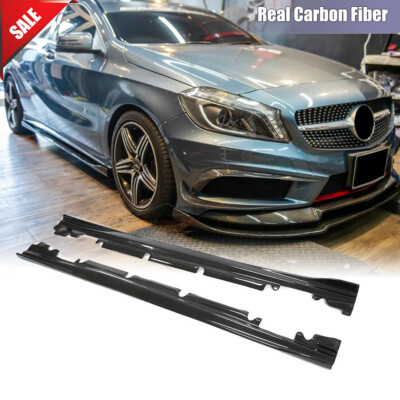Carbon Side Skirts Splitter Extension Lip For Benz W176 A200 A250