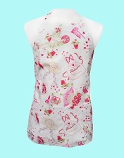 Garden Apron Soft Pink Print High Quality Coated Cotton Flower Vegetable Ladies