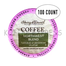 Harry & David Coffee, Northwest Blend, 100 Single Serve Cups  