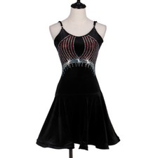 Latin Dance Dress Salsa Tango Cha cha Ballroom Rhinestone Competition Dress 288