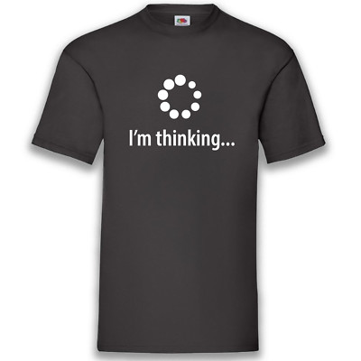 Thinking Shirt T-Shirt schwarz Funshirt Denken Computer 100% BW S-5XL