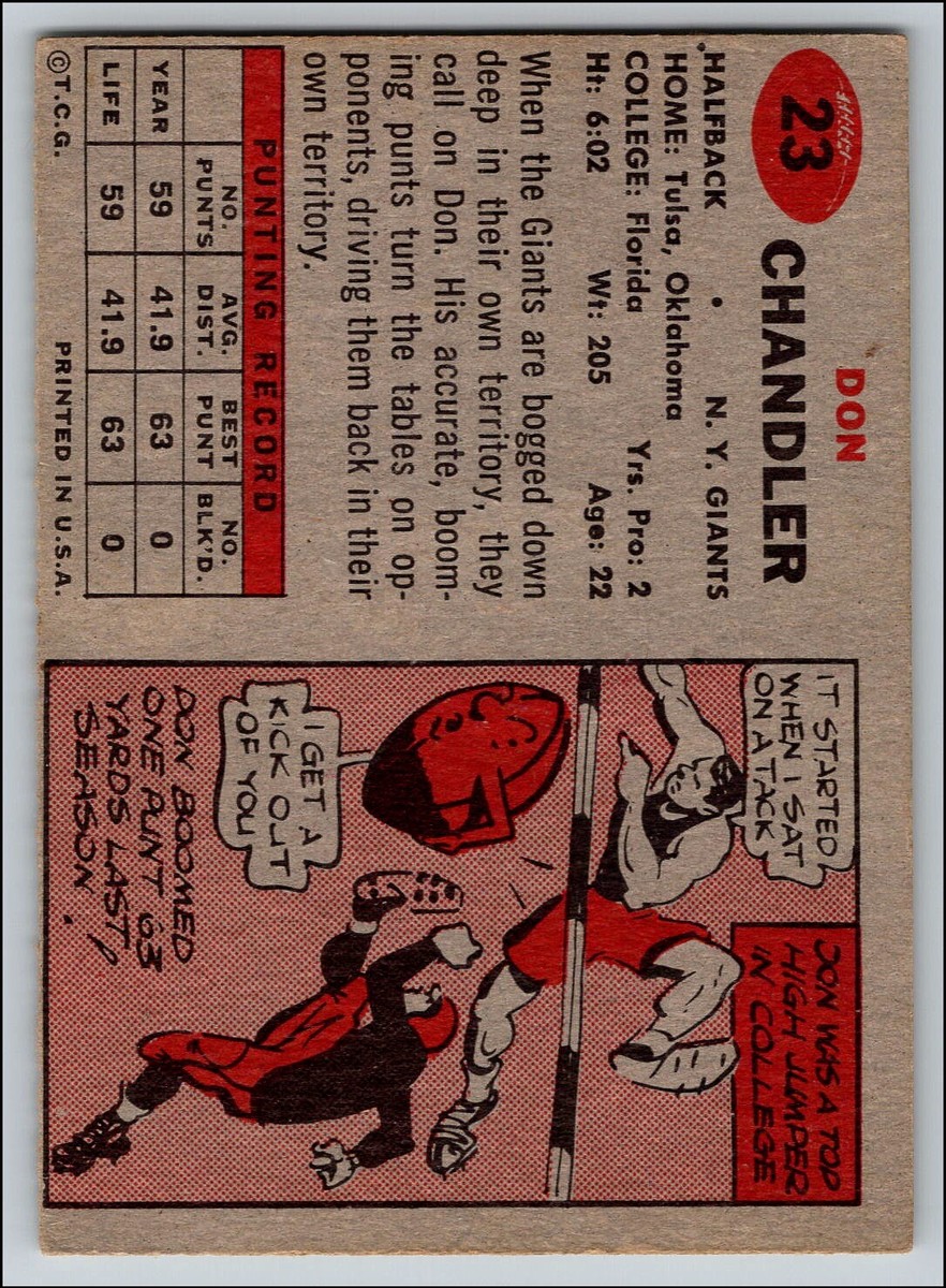 1957 Topps #23 Don Chandler EX/NM | eBay