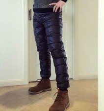 Mens Ultralight Puffer Down Pants Casual Winter Skiing Outdoor Trousers Warm