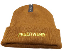 Feuerwehrmütze Wintermütze mit Stick Feuerwehr Sandfarbend Wintermütze 