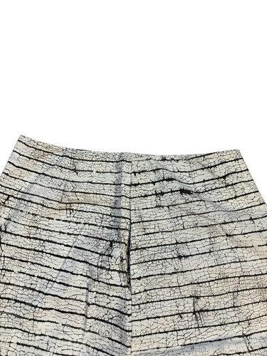 Tory Burch White Stripe Palma Skirt Size 4 Hand Painted A Line Canvas Skirt - Picture 2 of 11