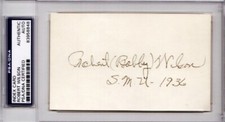 Bobby Wilson - Bob Wilson Signed SMU Mustangs 3x5 Index Card -Deceased - PSA/DNA