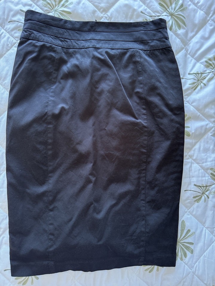 CUE  Pencil Straight Skirt Size 10 Black 