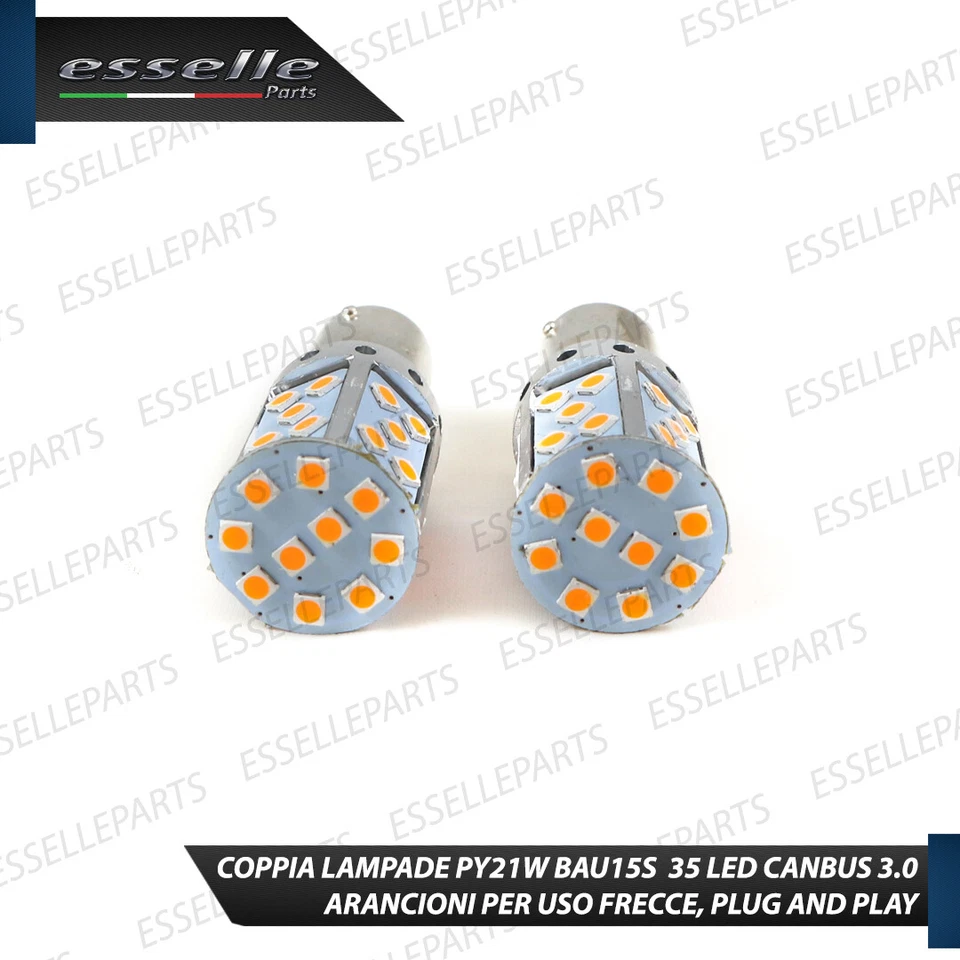 COPPIA LED PY21W CANBUS VW MULTIVAN MK5 V CON FARI ALOGENI FRECCE ANTERIORI - Immagine 3 di 4