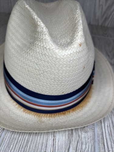 New York Hat Co Straw Fedora Men’s Hat Fashion LARGE Prop Classic Boho Preppy - Picture 5 of 14
