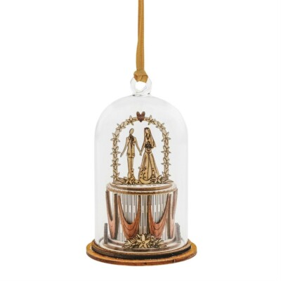 Flourish Kloche A30768 MR. & MRS. KLOCHE Hanging Glass Dome Ornament