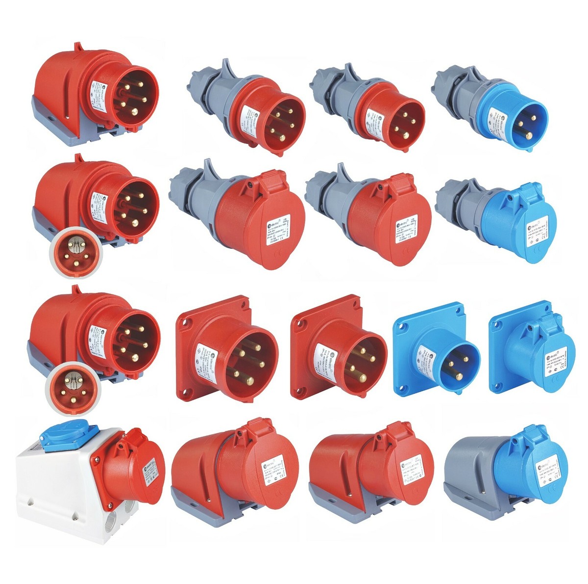 CEE Steckdose Kupplung Stecker Einbausteckdose Wandstecker Phasenwender 32A 16A