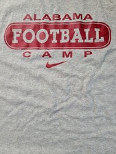   Alabama Football Camp Extra Large Nike Gray Tee Tuscaloosa Alabama 