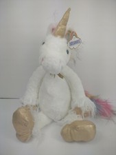 FAO Schwartz Dreamiest Unicorn Plush Stuffed Animal W Tag Rainbow Gold 21"