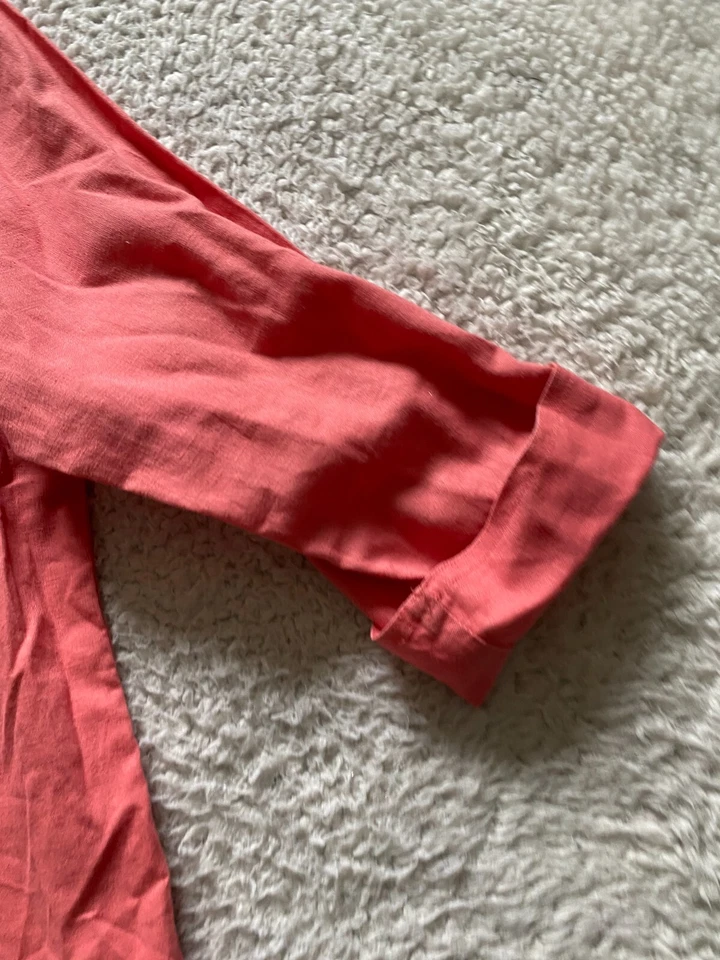 Camisa Liz Baker Mujer Manga 3/4 Abotonada Naranja Pequeña Talla PM Foto 3 de 4