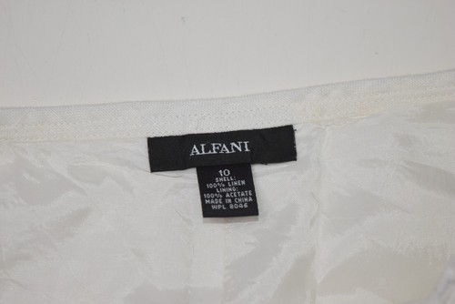 Alfani Skirt Womens 10 White Linen Lined Midi Flare Lightweight Spring Summer - Picture 5 of 6