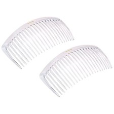 Parcelona French Glossy Large Cellulose Updo 23 Teeth Hair Side Combs 2 Pcs