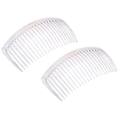 Parcelona French Glossy Large Cellulose Updo 23 Teeth Hair Side Combs(2 Pcs)