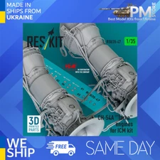 Reskit RSU35-0047 1/35 CH-54A "Tarhe" engines for ICM kit (3D Printed)