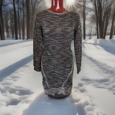 LOVEAPPELLA  SWEATER TUNIC DRESS KNIT - LIGHT- SIZE XS - GRAY MIX - STRETCH