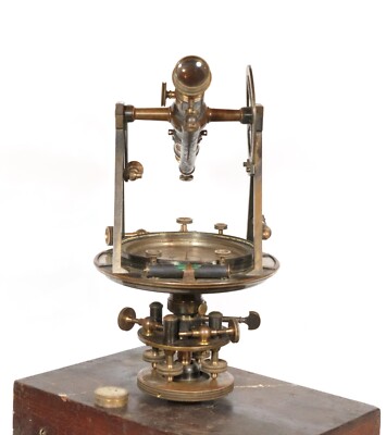 アンティーク雑貨 W&L.E.GURLEY TROY. N.Y USA 1800's W. & L.E. Gurley Brass Surveyors Transit In Original