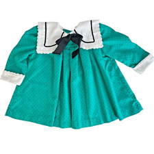 Vintage Pretty as a Picture Toddler Girl Dress 18 Month Long Sleeve Polka Dot