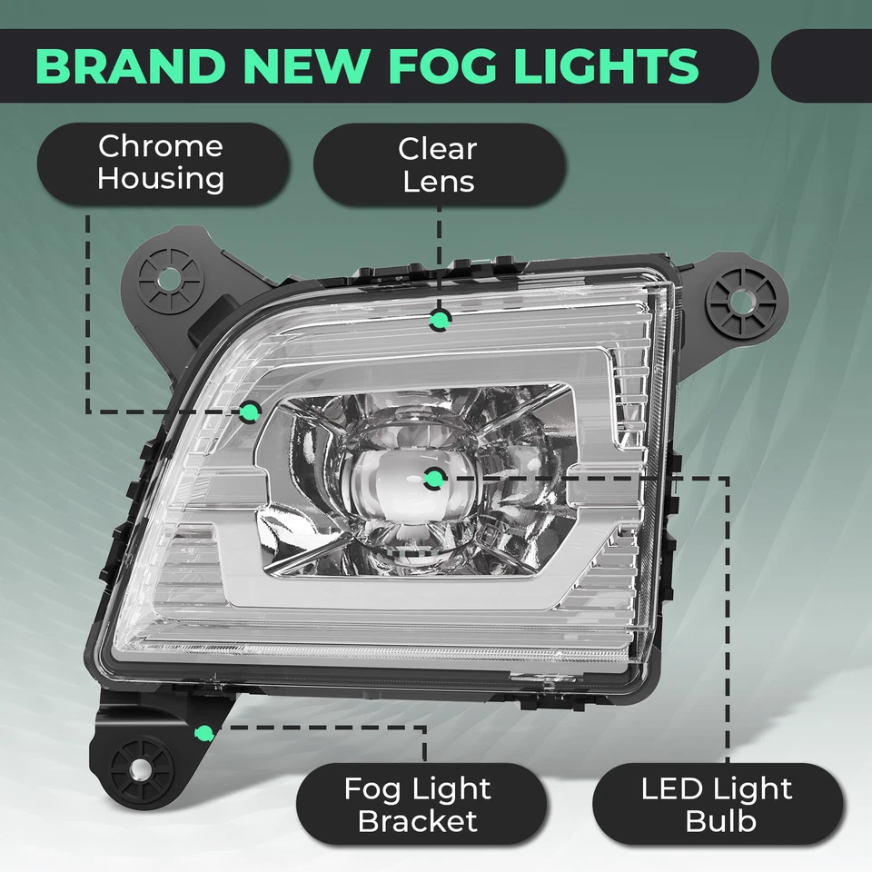 Par de luces antiniebla LED DRL transparentes con cableado para Chevy Silverado 1500 2019-2021 2022 Foto 3 de 4