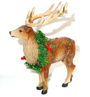 Christmas Deer Reindeer Stag Glitter Buck Ornament with Wreath New — photo 2