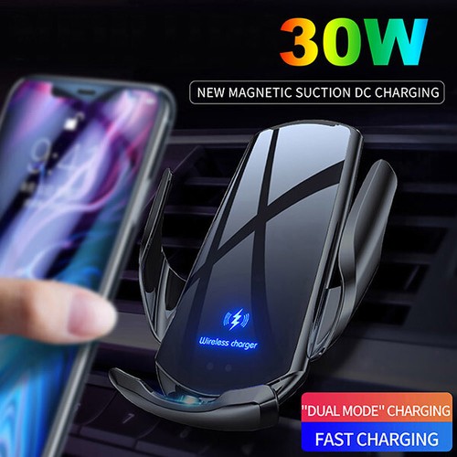 30W Automatic Clamping Car Wireless Charger Mount Air Vent Bracket Phone Holder - Picture 2 of 10