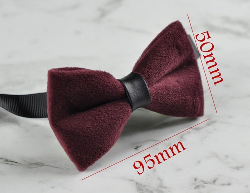 Father Son Match Handmade Egg Plant Purple Red Velvet Bow Tie Bowtie Wedding - Picture 6 of 18