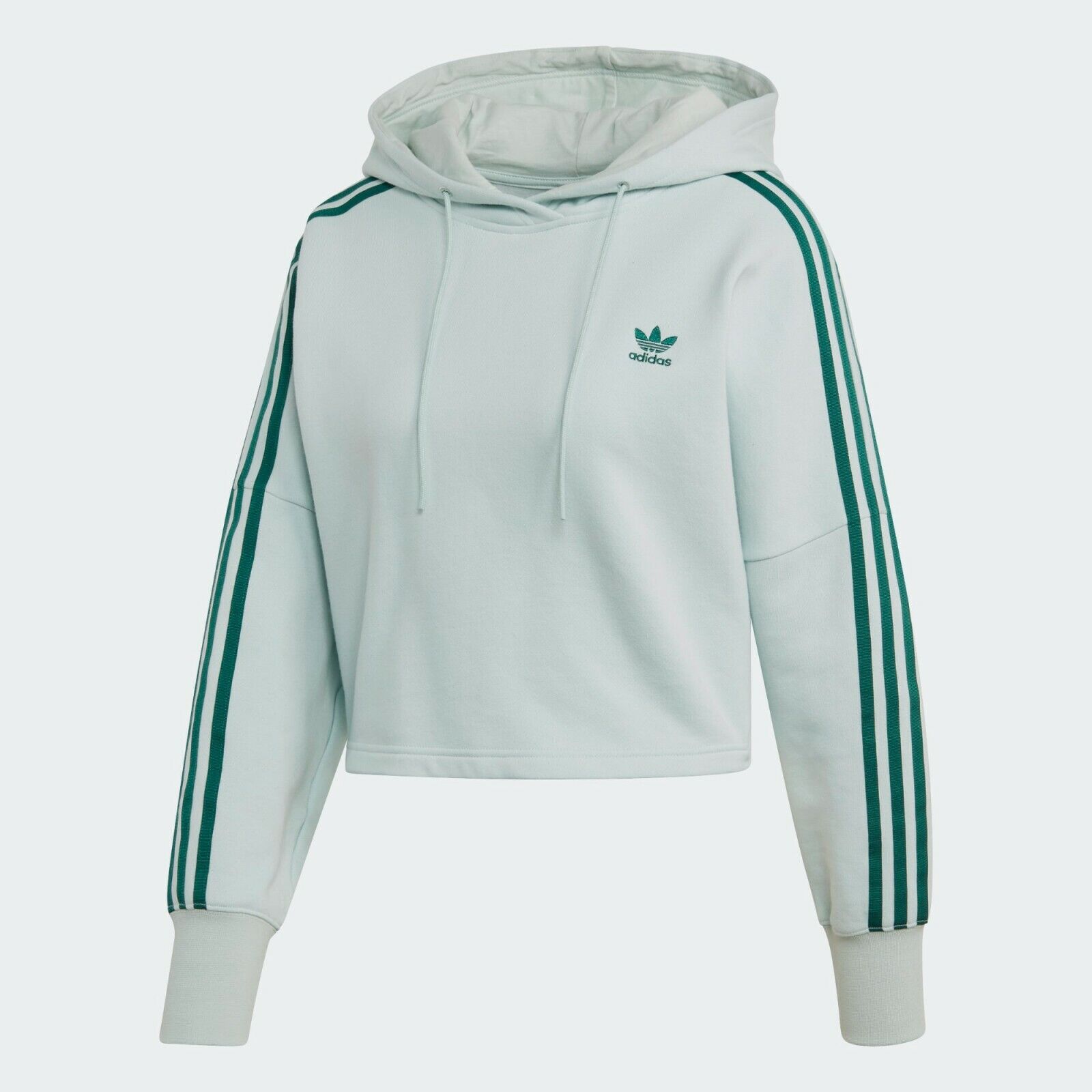 adidas Originals Women's Cropped Hooded Sweatshirt Vapour Green Large for sale online | eBay