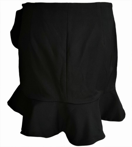 ZARA WOMAN SHORT BLACK MINI SKIRT WITH FRILL & ZIP FASTENING SIZE S SMALL NEW - Picture 5 of 6