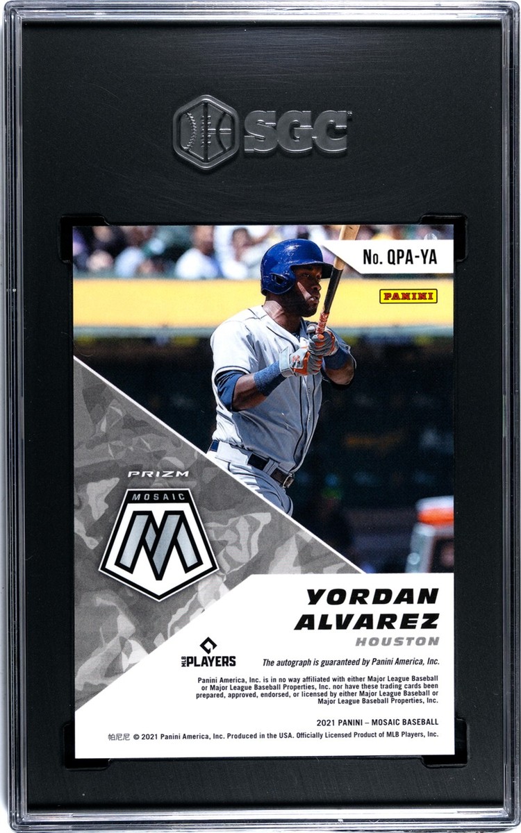 2021 Panini Mosaic Yordan Alvarez QP DISCO AUTOGRAPH SGC 9 w