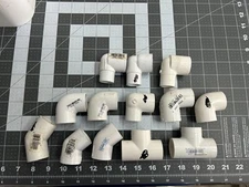 NOS 13-pack lot Lasco 3/4" PVC Elbow Sch 40 Slip x Slip x 45/90 deg Tee fittings