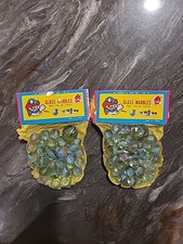   299 2 Bags of Vintage Nanco Glass Marbles Big Value Pack with Shooter NOS   