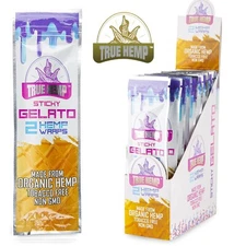 TRUE H. Natural Organic Herbal Wrap Sticky Gelato Full Box 25 Pouch/2 per Pack