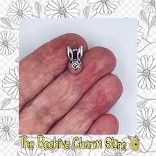 - Rabbit Head Charms - Pack of 10 - Antique Silver/Tibetan Style - 13mm x 7mm -