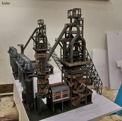 N Scale 1/160 Scene Model Large Steel Plant Model Blast Furnace Building Model
