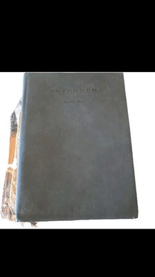 Faux Leather Lined Notebook Journal with Numbered Pages, Black