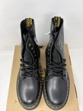 Doc Dr Martens Black Polished Smooth Leather Platform Jadon Boots M6/W7
