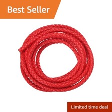 uxcell red braided leather cord 5mm 2yd