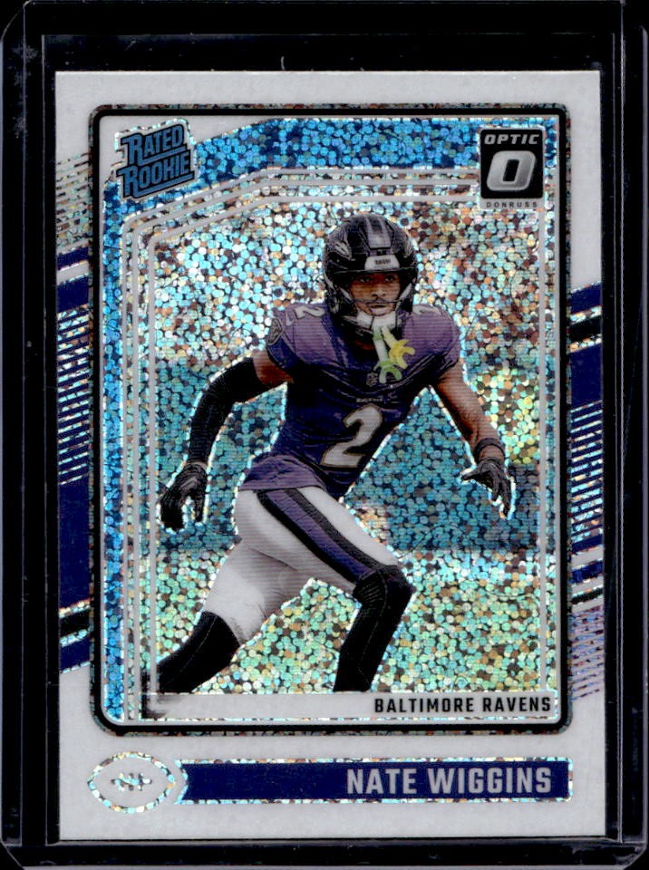 2024 Donruss Optic Nate Wiggins White Sparkle Rated Rookie #281 Ravens