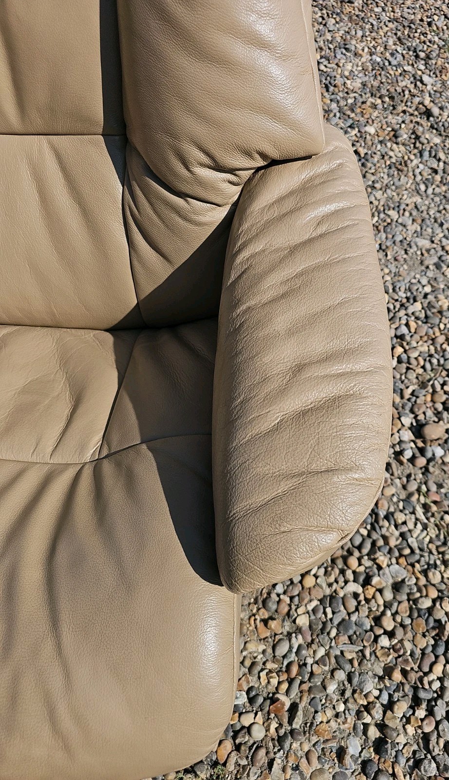 John Lewis Ekornes Stressless Style Chair With Footstall Beige Leather — image 11
