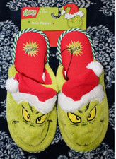 NEW Dr. SEUSS The Grinch Who Stole Christmas Mens 11-12 Slip On House Slippers