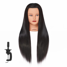 Mannequin Head Hair 26"-28" Synthetic Fiber Hair Styling Training Manikin Cosmet
