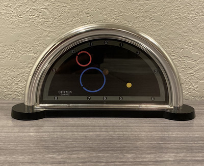 VERY RARE 80S POSTMODERN VINTAGE MEMPHIS AGE DESK TABLE CLOCK BY CITIZEN