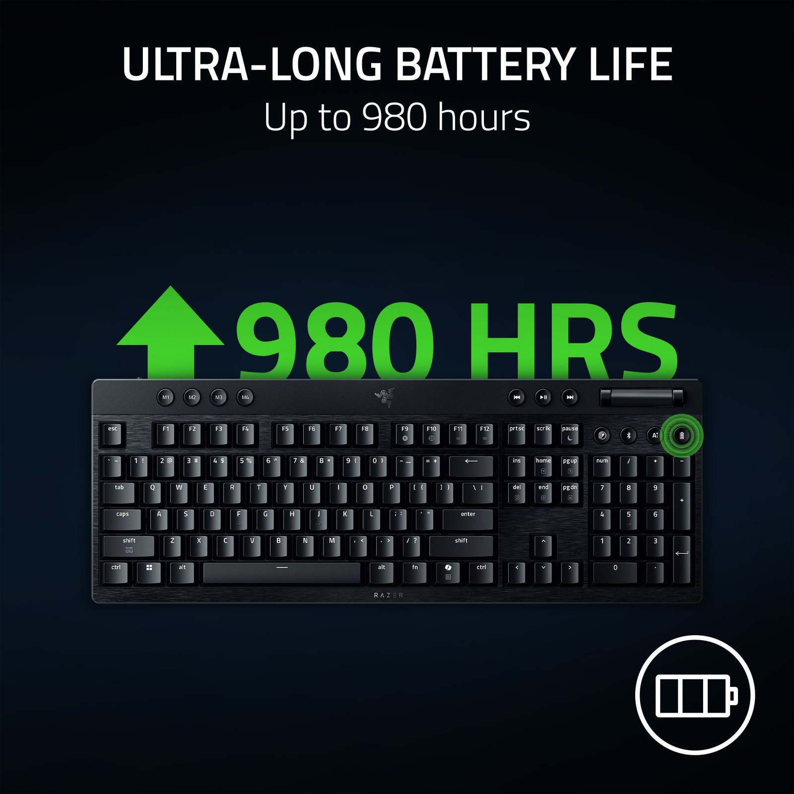Клавиатура Razer BlackWidow V4 Low-profile HyperSpeed Wireless Mechanical Gaming Keyboard, цвет: As Seen — фото 7