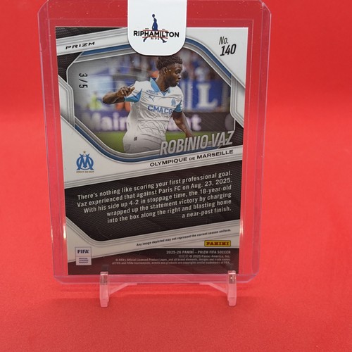 2025-26 Panini Prizm FIFA Robinio Vaz Green Rookie 3/5 RC Marseille - Afbeelding 5 van 5